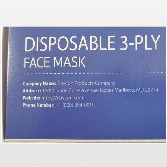 New Unisex 50 Blue & White Disposable Face Masks - Picture 9 of 13